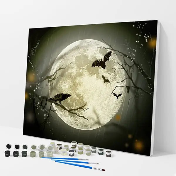 Full Moon Kit - Paint By Numbers - 30x40cm / 12x16’’ / No Frame - Paint By Numbers