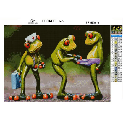 Funny Frogs - Premium Diamond Painting Kit - Diamond Painting Kit