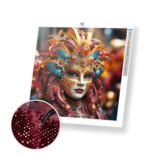 Girl in Mask - Exclusive Premium Diamond Painting Kit - 30x30cm / 12x12’’ / Square (Most Popular) - Diamond Painting Kit