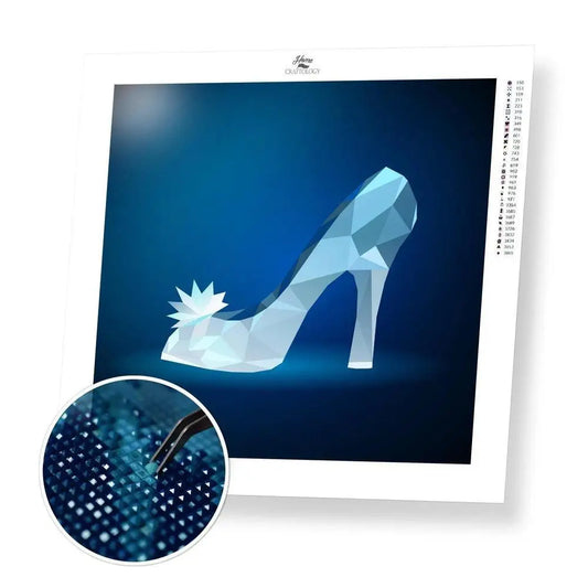 Glass Slipper - Exclusive Premium Diamond Painting Kit - 20x20cm / 8x8’’ / Square (Most Popular) - Diamond Painting Kit