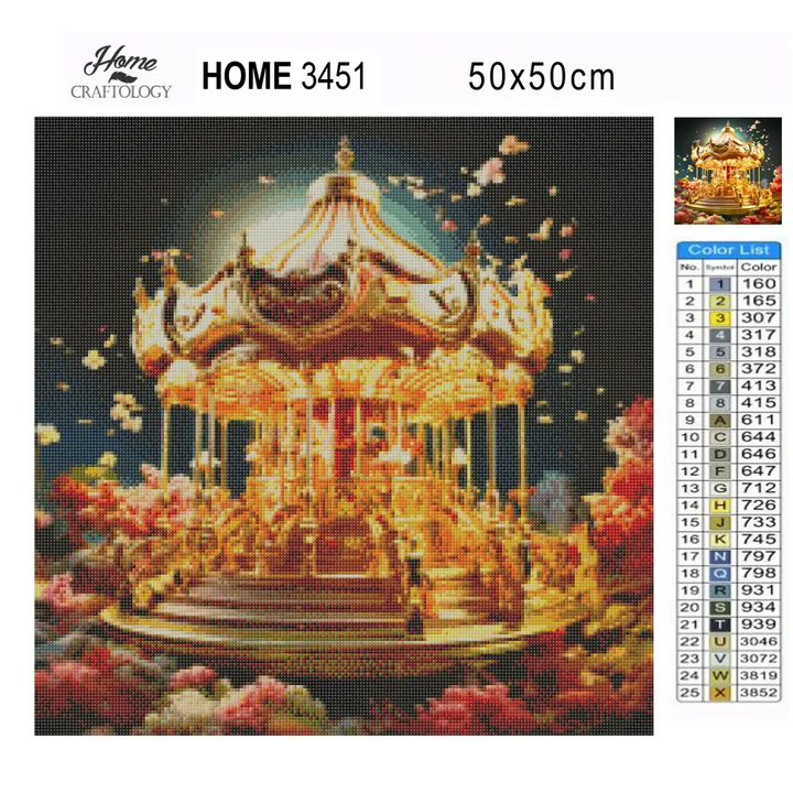Glowing Carousel - Exclusive Premium Diamond Painting Kit - Diamond Painting Kit