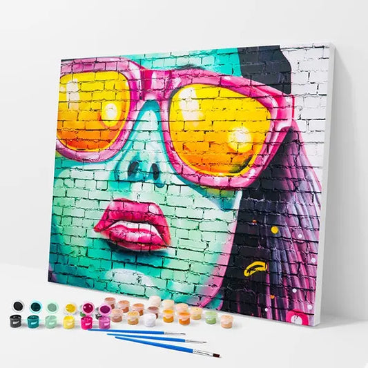 Graffiti Woman Kit - Paint By Numbers - 30x40cm / 12x16’’ / No Frame - Paint By Numbers