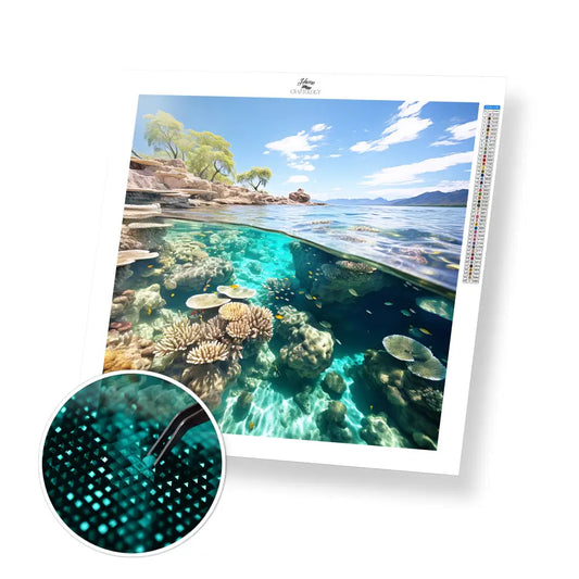 Great Barrier Reef Underwater - Exclusive Premium Diamond Painting Kit - 30x30cm / 12x12’’ / Square (Most Popular)