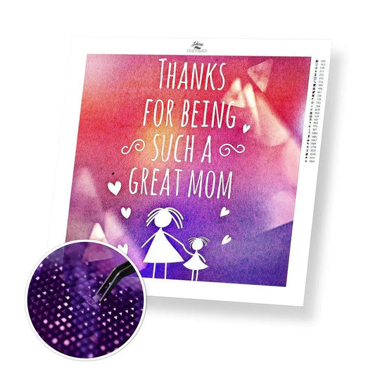 Greatest Mom - Premium Diamond Painting Kit - 30x30cm / 12x12’’ / Square (Most Popular) - Diamond Painting Kit