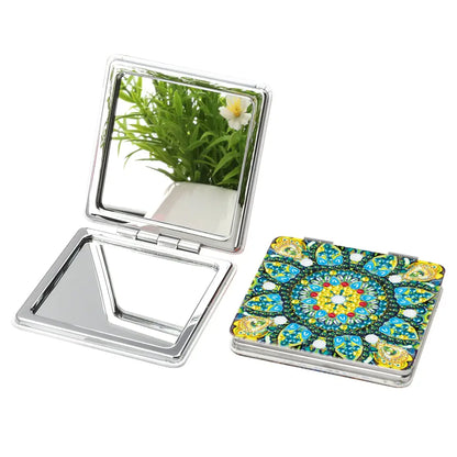 Green Mandala - Diamond Painting Compact Mirror - Compact Mirror