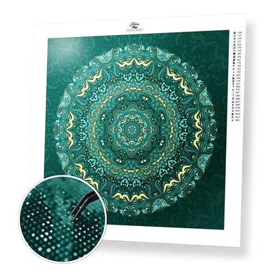 Green Mandala - Premium Diamond Painting Kit