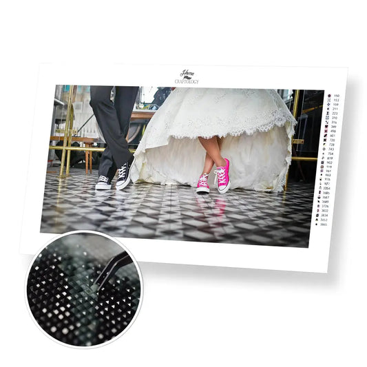 Groom and Bride - Premium Diamond Painting Kit - 55x30cm / 22x12’’ / Square (Most Popular) - Diamond Painting Kit