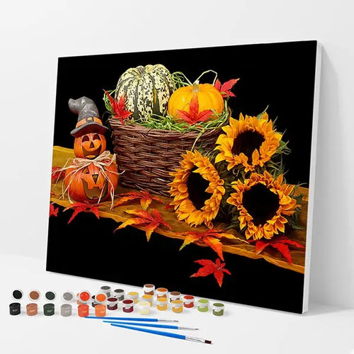 Halloween Pumpkins Kit - Paint By Numbers - 30x40cm / 12x16’’ / No Frame - Paint By Numbers