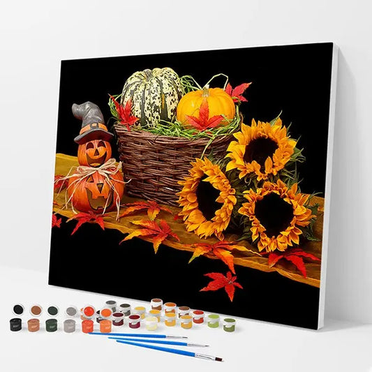 Halloween Pumpkins Kit - Paint By Numbers - 30x40cm / 12x16’’ / No Frame - Paint By Numbers