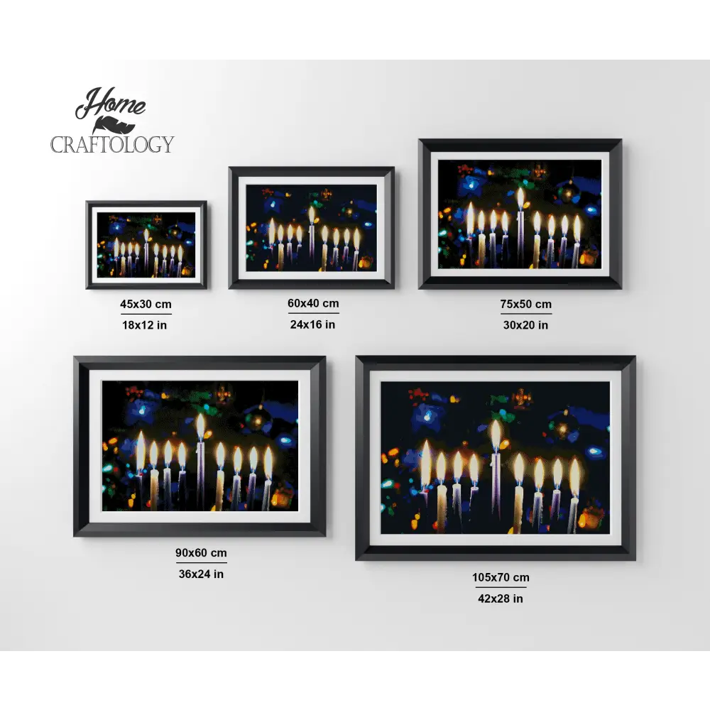 Hanukkah Candlesticks - Premium Diamond Painting Kit - Diamond Painting Kit