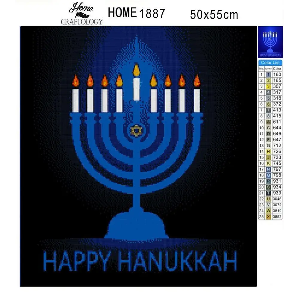 Hanukkah Lights - Premium Diamond Painting Kit - Diamond Painting Kit