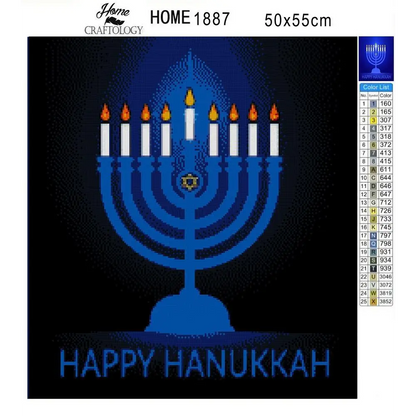 Hanukkah Lights - Premium Diamond Painting Kit - Diamond Painting Kit