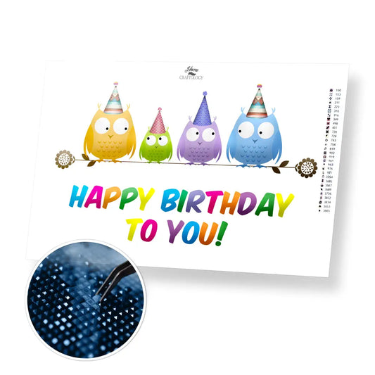 Happy Birthday To You - Premium Diamond Painting Kit - 50x30cm / 20x12’’ / Square (Most Popular) - Diamond Painting Kit