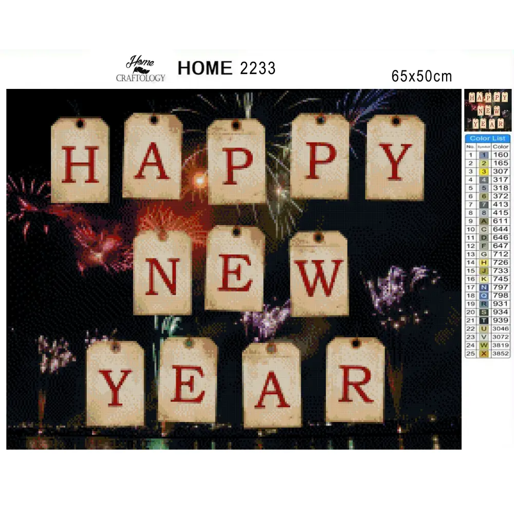 Happy New Year Tags - Premium Diamond Painting Kit - Diamond Painting Kit