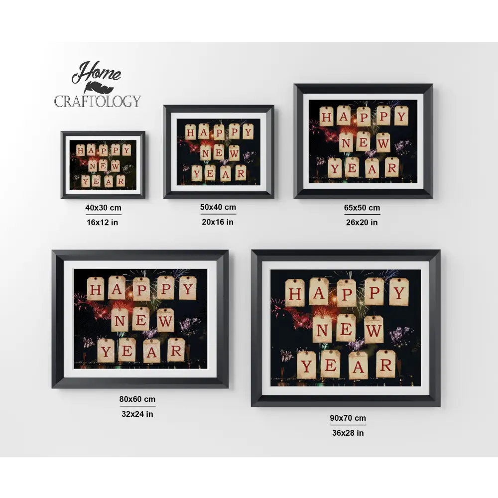 Happy New Year Tags - Premium Diamond Painting Kit - Diamond Painting Kit