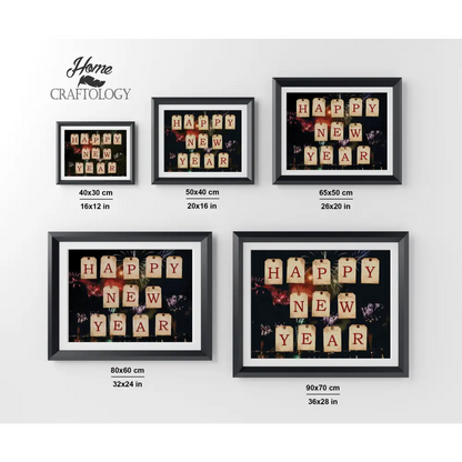 Happy New Year Tags - Premium Diamond Painting Kit - Diamond Painting Kit