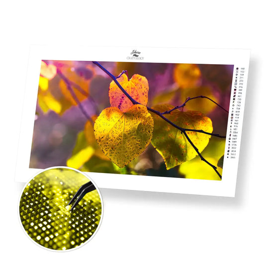 Heart Shaped Leaves - Premium Diamond Painting Kit - 35x20cm / 14x8’’ / Square (Most Popular) - Diamond Painting Kit