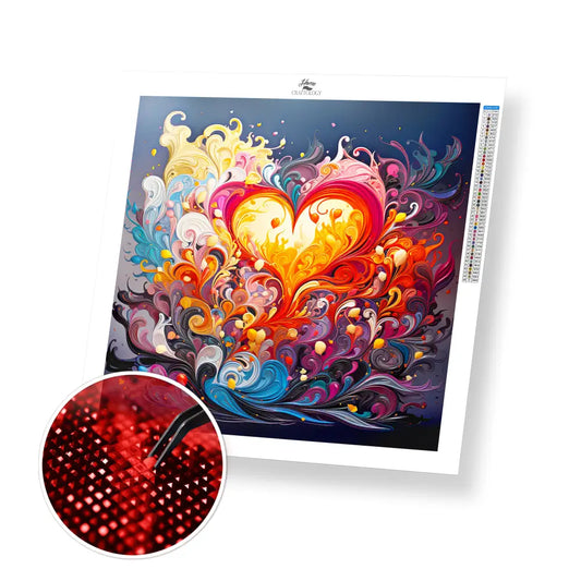 Heart Waves - Exclusive Premium Diamond Painting Kit - 30x30cm / 12x12’’ / Square (Most Popular) - Diamond Painting Kit