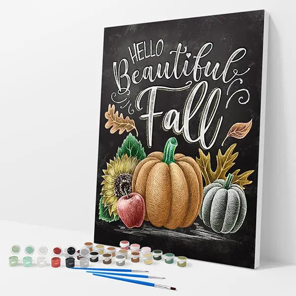 Hello Beautiful Fall Kit - Paint By Numbers - 30x40cm / 12x16’’ / No Frame - Paint By Numbers