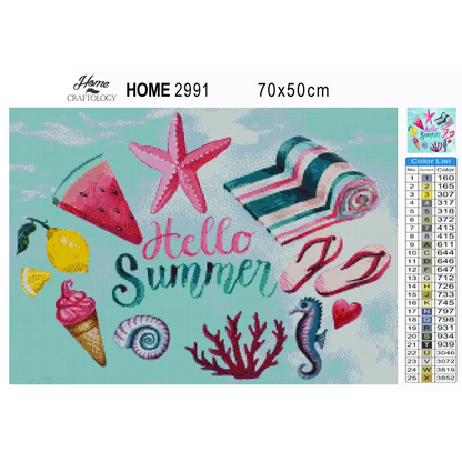 Hello Summer - Premium Diamond Painting Kit - Diamond Painting Kit