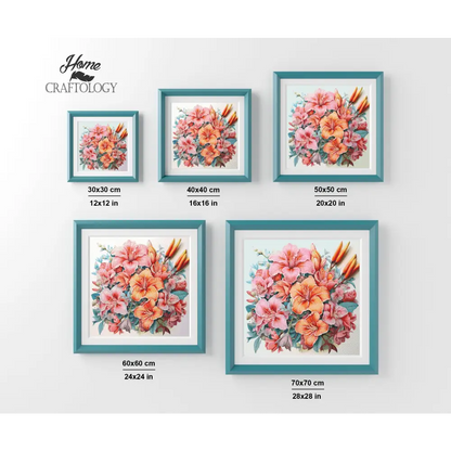 Hibiscus and Leaves - Exclusive Premium Diamond Painting Kit - Diamond Painting Kit