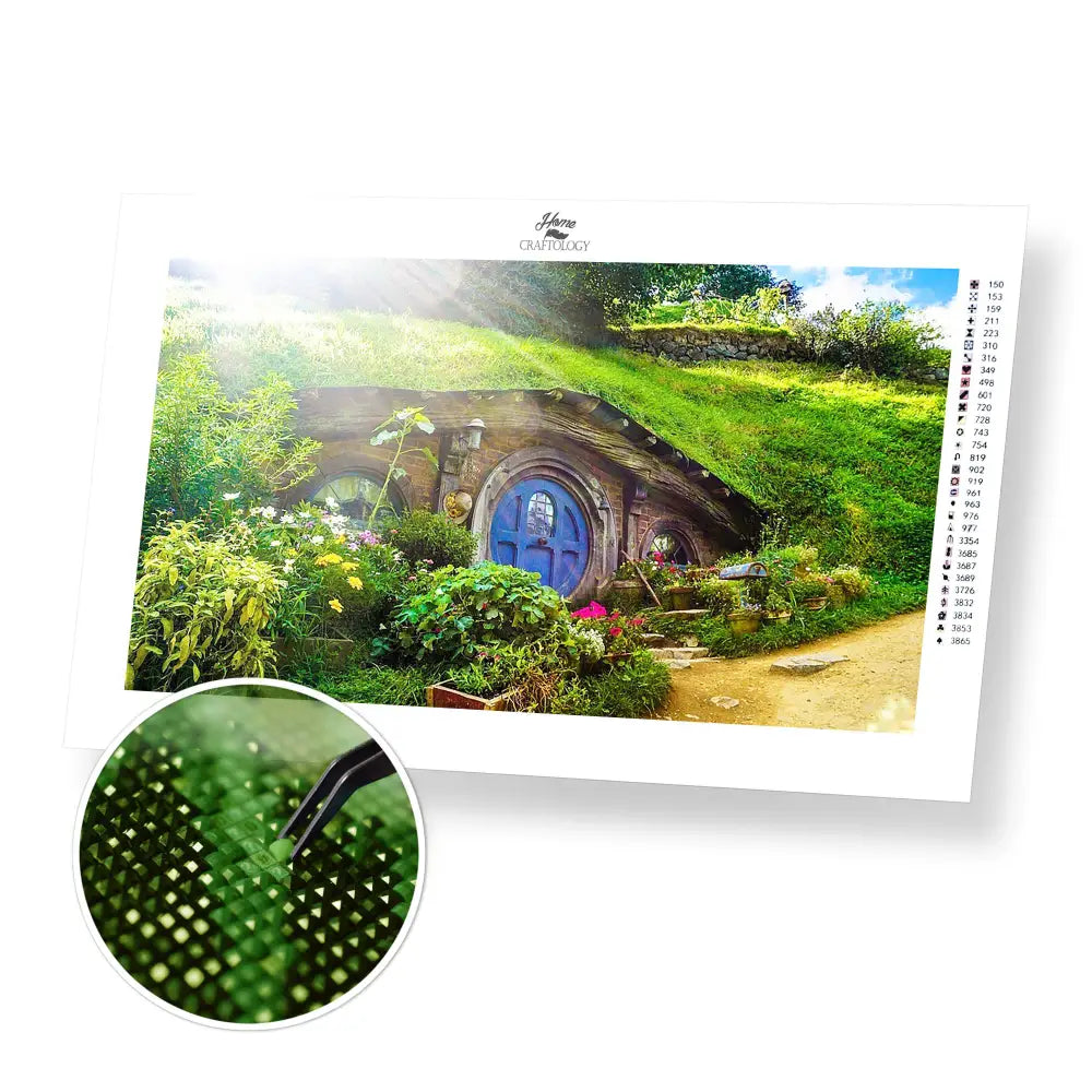 Hobbiton - Premium Diamond Painting Kit - 55x30cm / 22x12’’ / Square (Most Popular) - Diamond Painting Kit