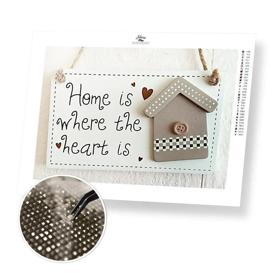 Home is Where the Heart is - Premium Diamond Painting Kit - 40x30cm / 16x12’’ / Square (Most Popular) - Diamond