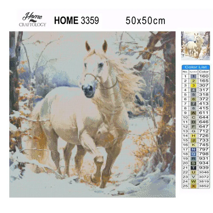 Horse in Winter - Exclusive Premium Diamond Painting Kit - Diamond Painting Kit
