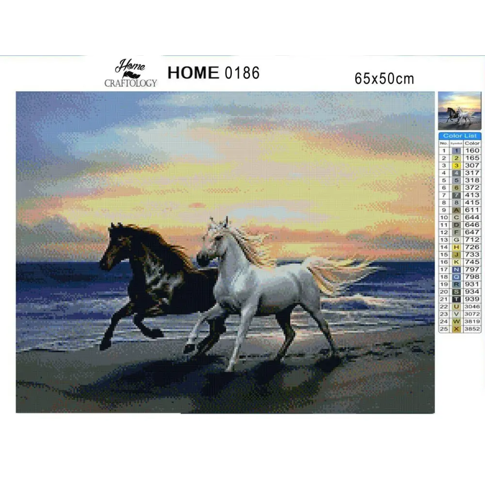 Horses Running on the Beach- Premium Diamond Painting Kit - Diamond Painting Kit