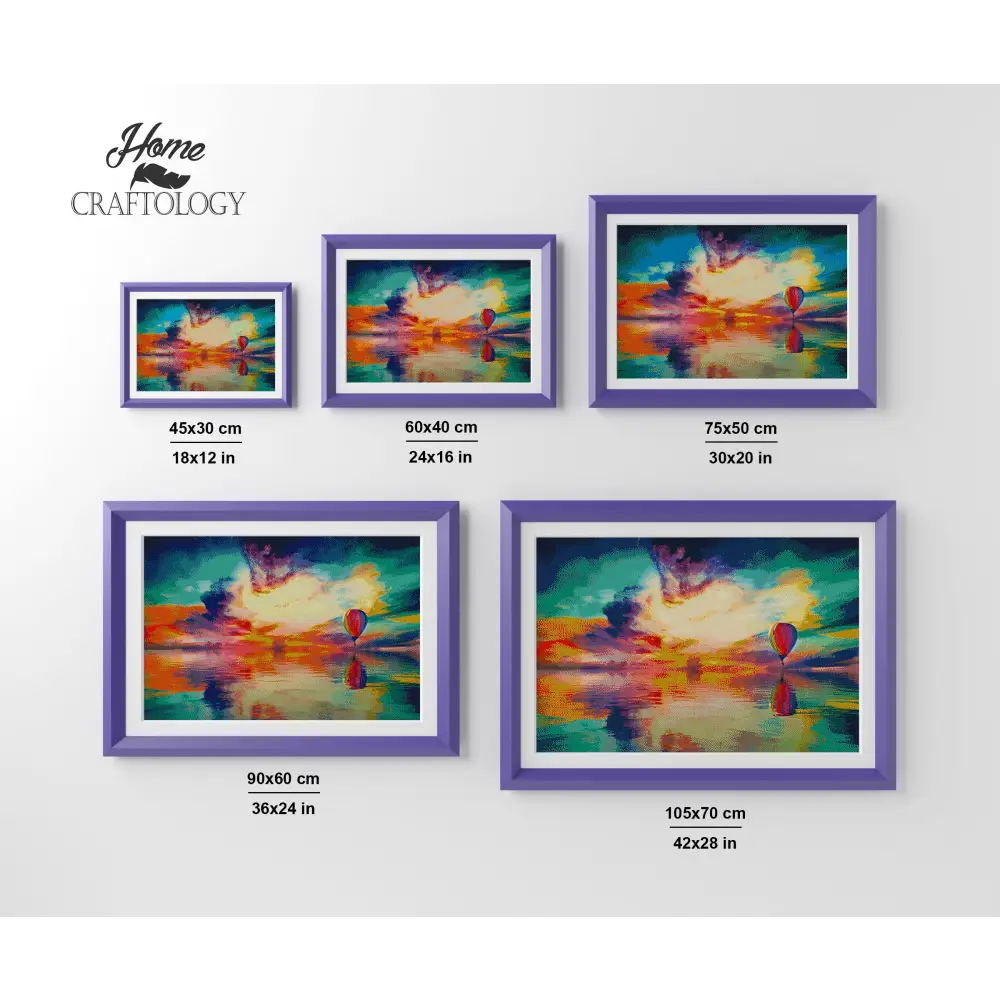 Hot Air Balloon Sunset - Premium Diamond Painting Kit - Diamond Painting Kit