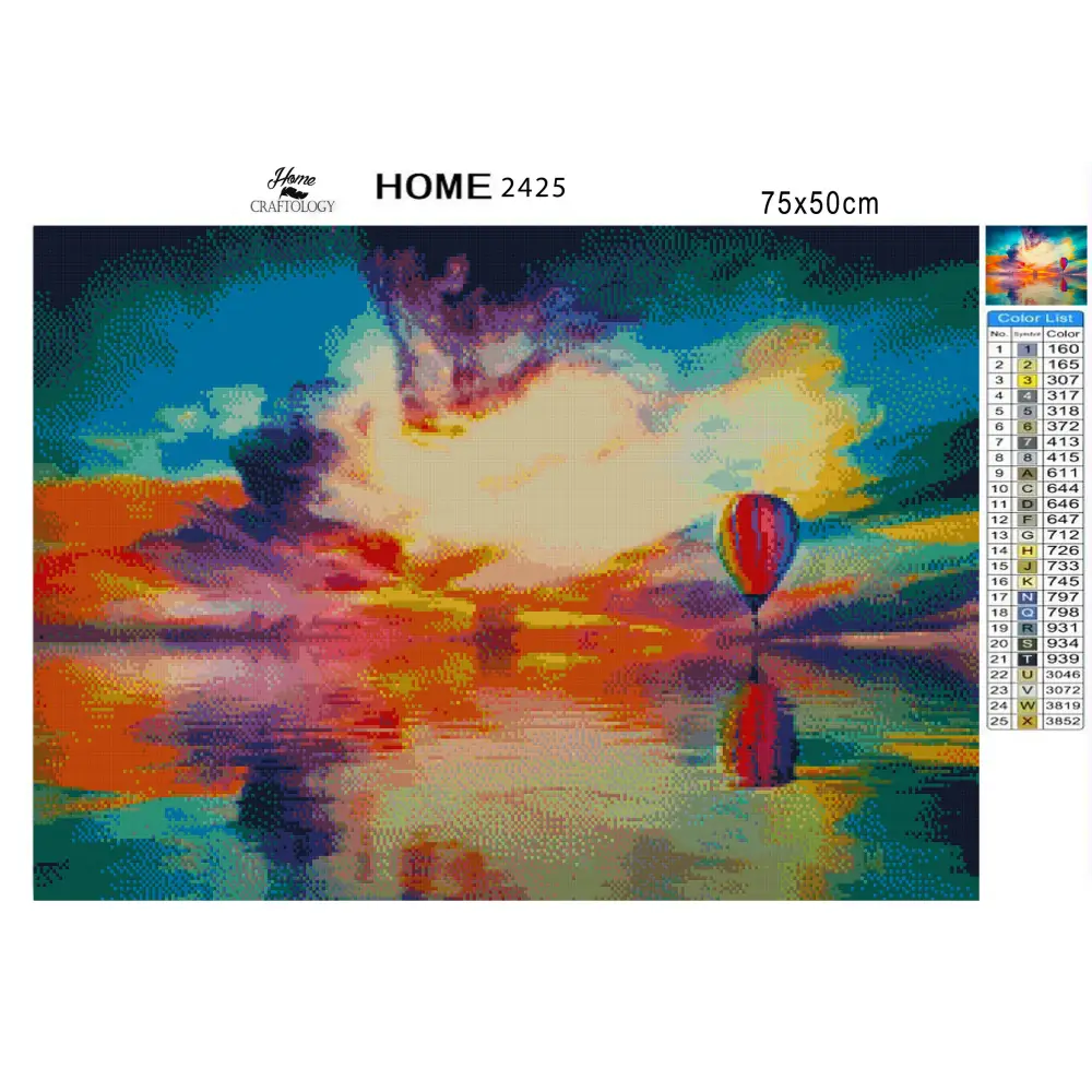 Hot Air Balloon Sunset - Premium Diamond Painting Kit - Diamond Painting Kit