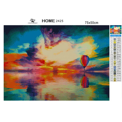 Hot Air Balloon Sunset - Premium Diamond Painting Kit - Diamond Painting Kit