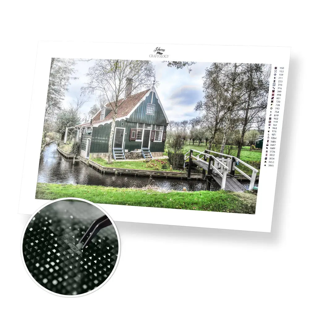 House in Netherlands - Premium Diamond Painting Kit - 45x30cm / 18x12’’ / Square (Most Popular) - Diamond Painting Kit