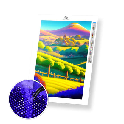 House on the Mountain - Premium Diamond Painting Kit - 30x45cm / 12x18’’ / Square (Most Popular) - Diamond Painting Kit