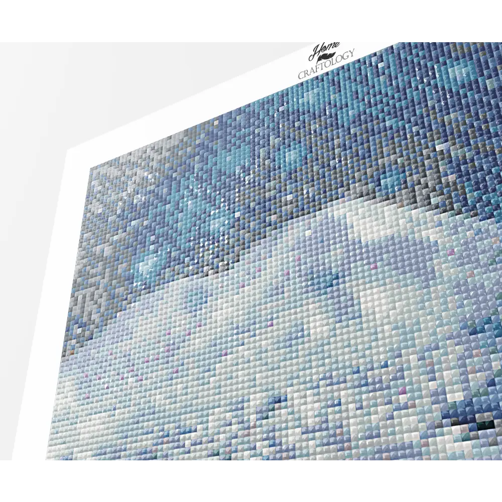 House with Snow Falling - Premium Diamond Painting Kit - Diamond Painting Kit