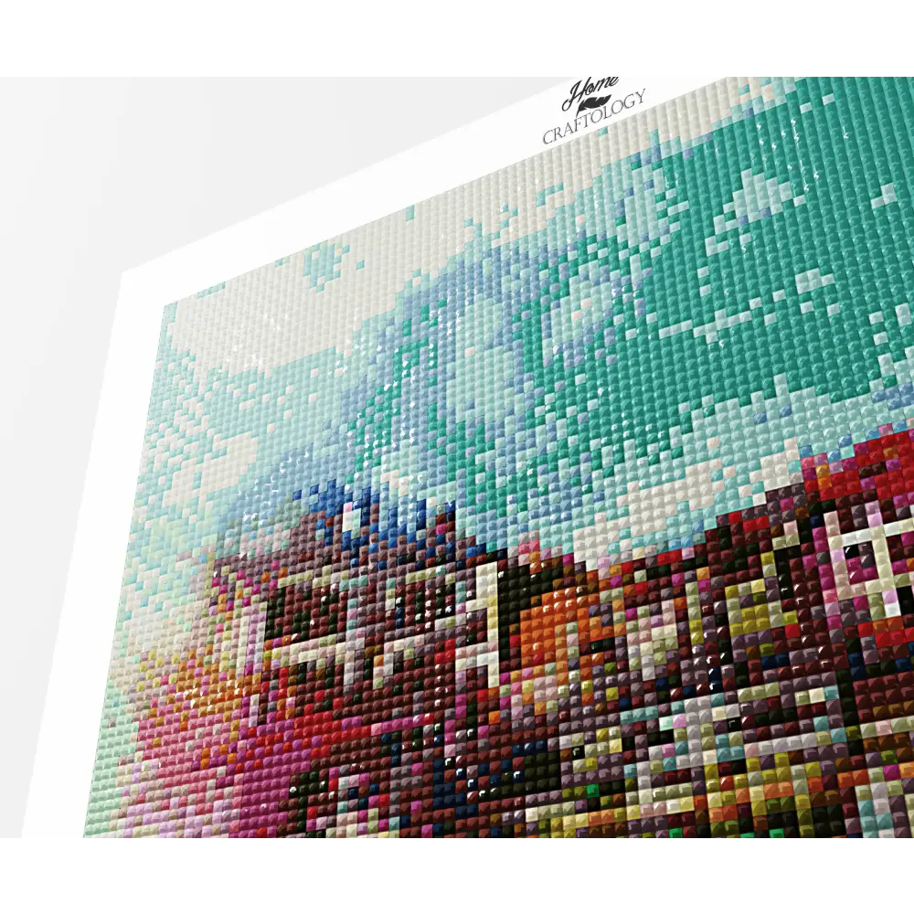Houses by the River Painting - Premium Diamond Painting Kit - Diamond Painting Kit