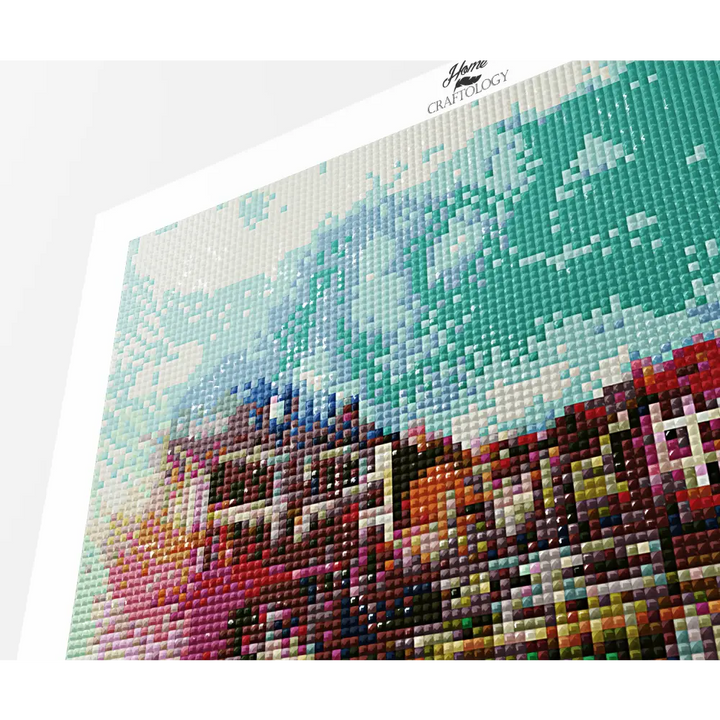 Houses by the River Painting - Premium Diamond Painting Kit - Diamond Painting Kit