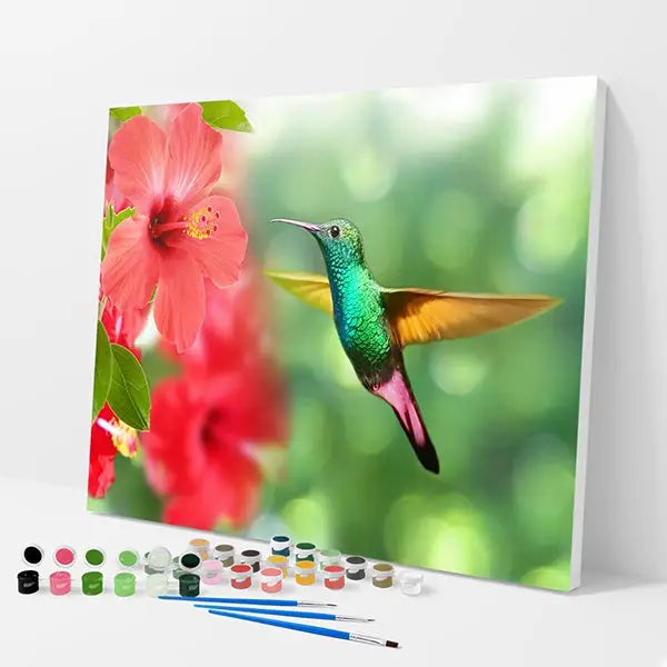 Hummingbird Kit - Paint By Numbers - 30x40cm / 12x16’’ / No Frame - Paint By Numbers