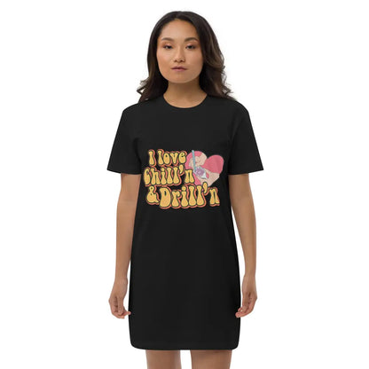 I love chill’n & Drill’n Organic cotton t-shirt dress - Black / XS