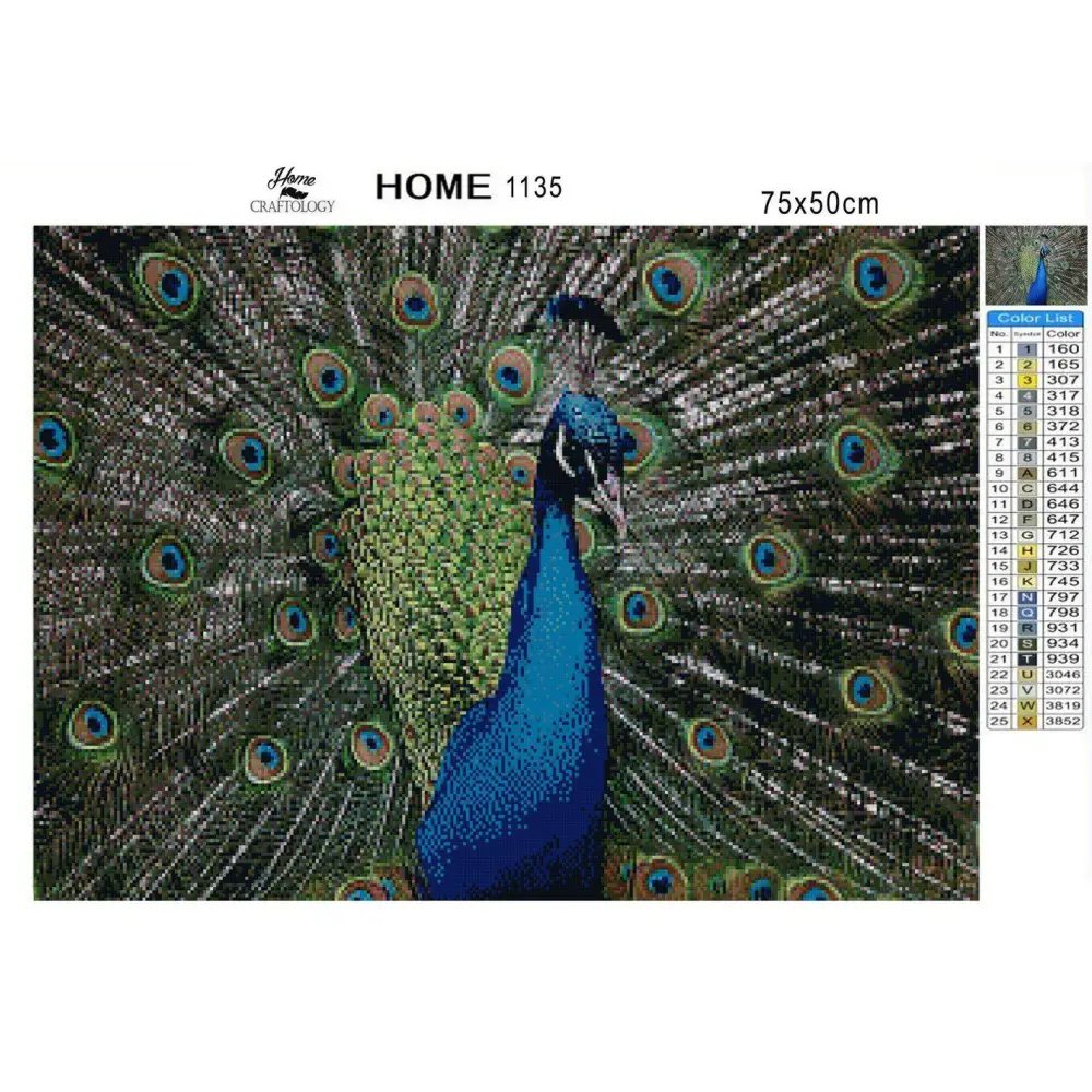 Indian Peafowl - Diamond Painting Kit - Home Craftology