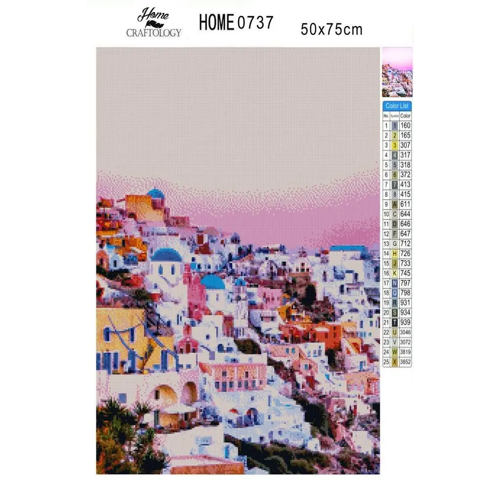 Island of Santorini - Diamond Painting Kit - Home Craftology