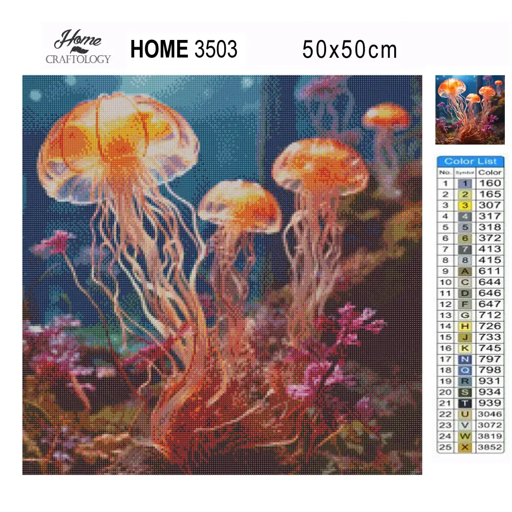 Jellyfish in the Ocean - Exclusive Premium Diamond Painting Kit - Diamond Painting Kit