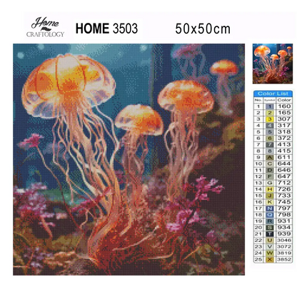Jellyfish in the Ocean - Exclusive Premium Diamond Painting Kit - Diamond Painting Kit
