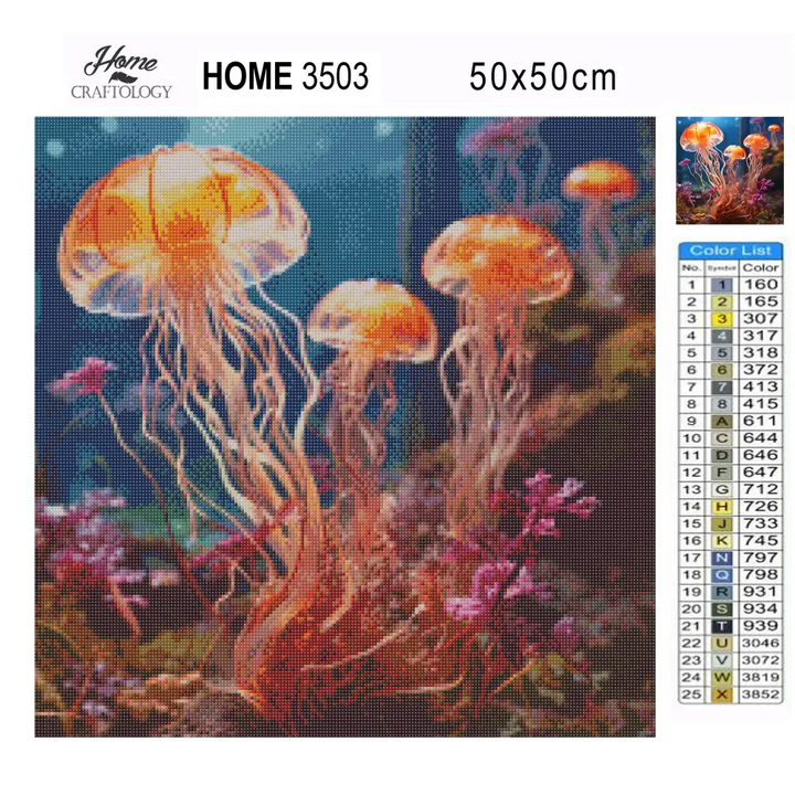 Jellyfish in the Ocean - Exclusive Premium Diamond Painting Kit - Diamond Painting Kit