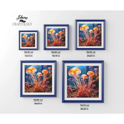Jellyfish in the Ocean - Exclusive Premium Diamond Painting Kit - Diamond Painting Kit
