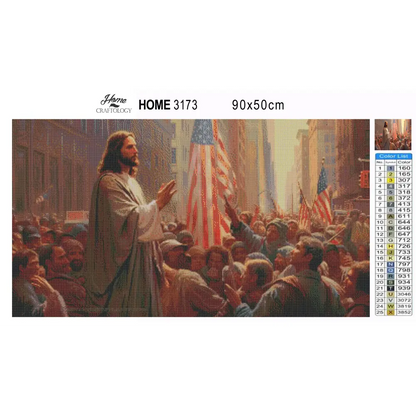 Jesus in USA - Exclusive Premium Diamond Painting Kit - Diamond Painting Kit