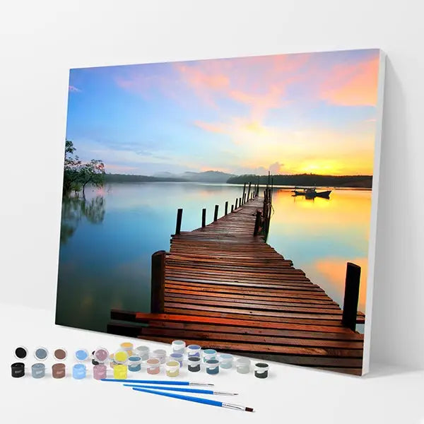 Jetty at Sunset Kit - Paint By Numbers - 30x40cm / 12x16’’ / No Frame - Paint By Numbers