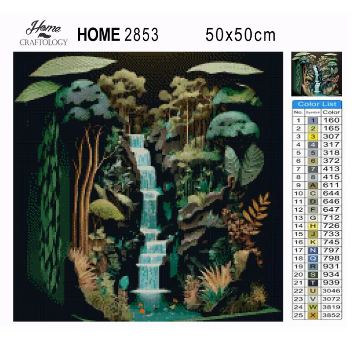Jungle Waterfalls - Premium Diamond Painting Kit - Diamond Painting Kit