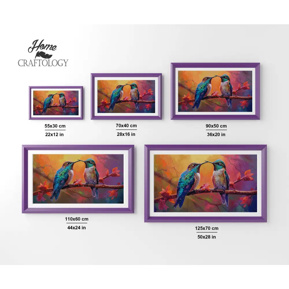 Kissing Hummingbirds - Premium Diamond Painting Kit - Diamond Painting Kit