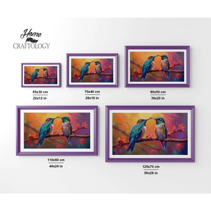 Kissing Hummingbirds - Premium Diamond Painting Kit - Diamond Painting Kit